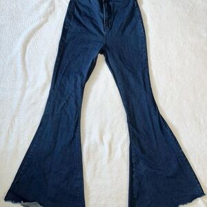 SHEIN Dark Blue Flare Jeans